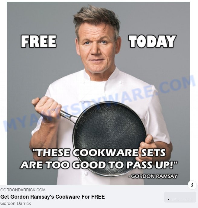 Gordon Ramsay HexClad Cookware Giveaway fake facebook ad 3