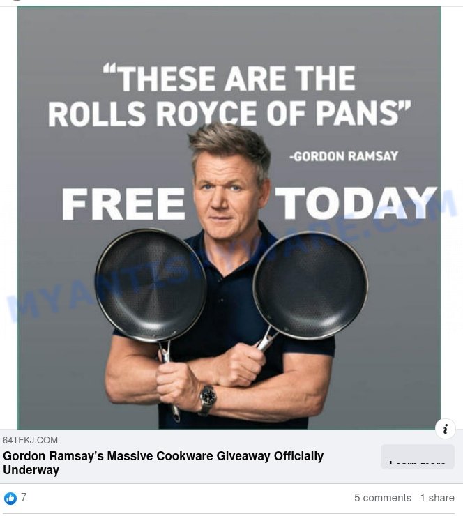 Gordon Ramsay HexClad Cookware Giveaway fake facebook ad 4