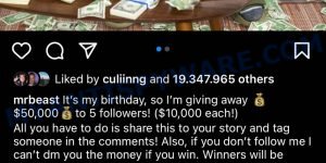 MrBeast $50,000 Birthday Giveaway