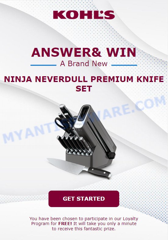 Ninja NeverDull Premium Knife Set Scam Email