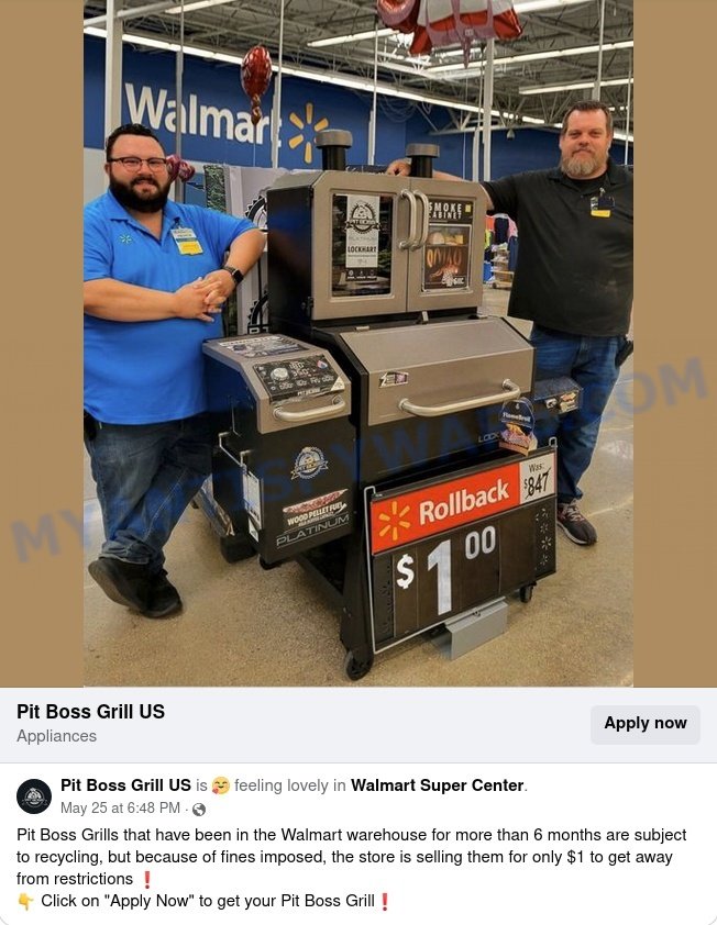 Pit Boss Grill Scam Facebook ad 1