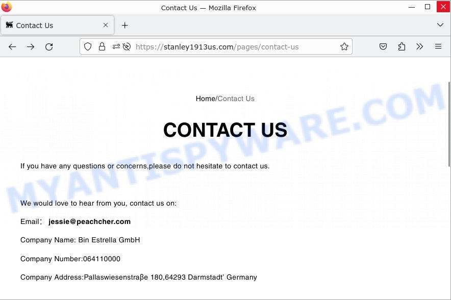 Stanley1913us.com contacts