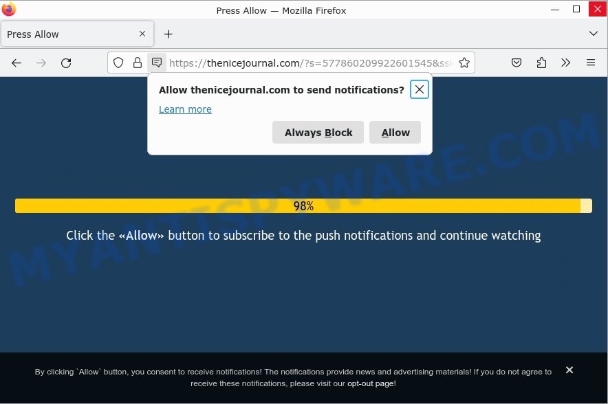 Thenicejournal.com Press Allow Scam