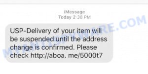 USP-Delivery of your item will be suspended Scam text