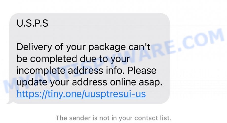 USPS Redelivery Scam text