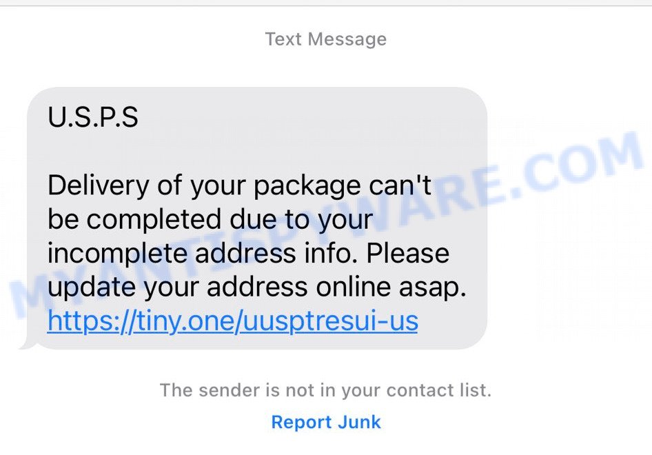 USPS Redelivery Scam text