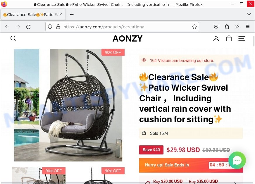 Aonzy.com Patio Wicker Swivel Chair