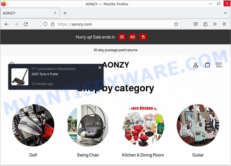 Aonzy.com scam shop