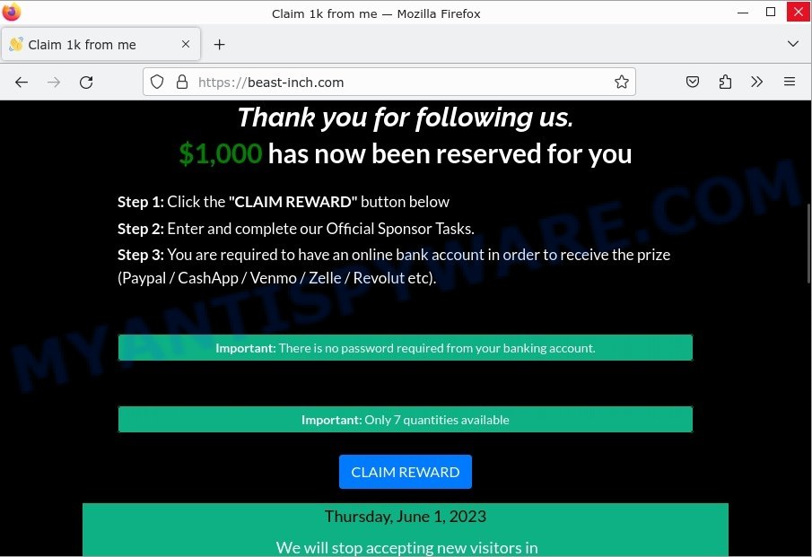 Beast-inch.com Beast Promo Scam