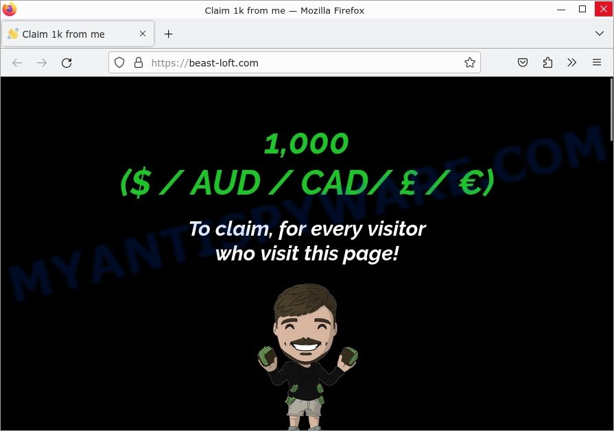 Beast-loft.com Claim 1k from me Scam