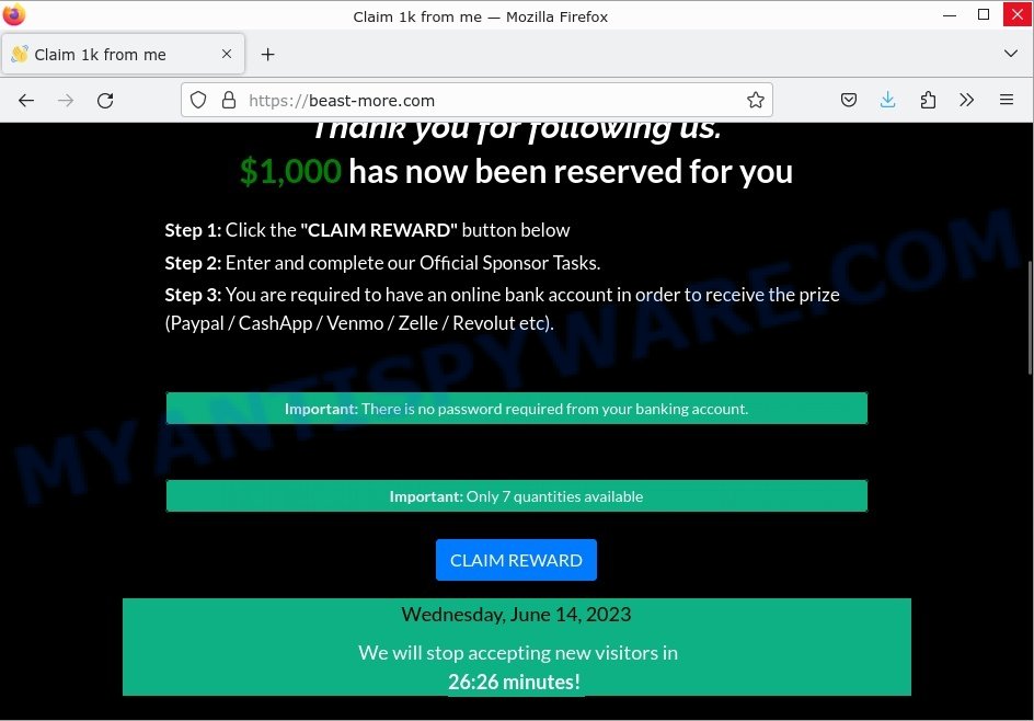Beast-more.com Beast Promotion YouTube Scam