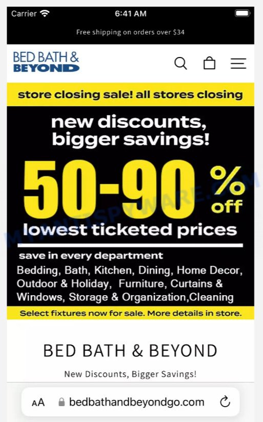 Bedbathandbeyondgo.com BED BATH BEYOND Scam shop