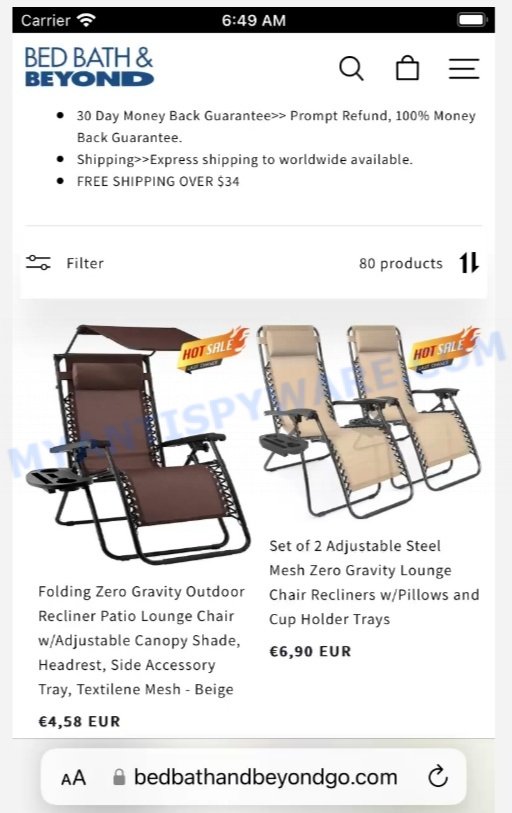 Bedbathandbeyondgo.com Scam Gravity Lounge Chair