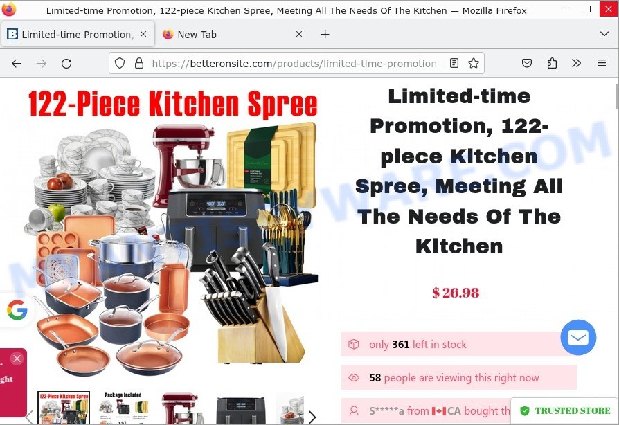 Betteronsite.com 122-piece Kitchen Spree