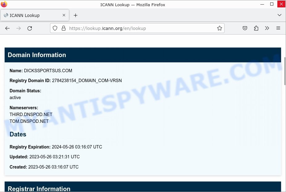 Dickssportsus.com Scam shop whois