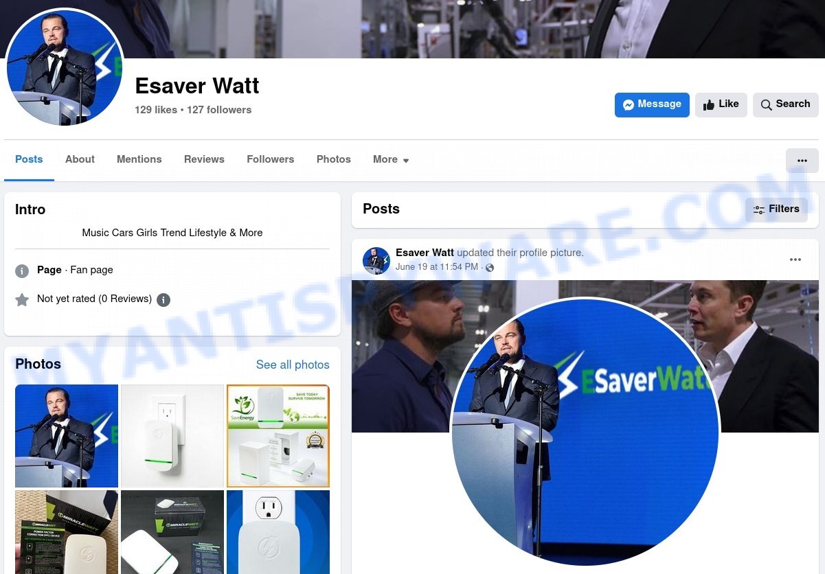Esaver Watt facebook profile