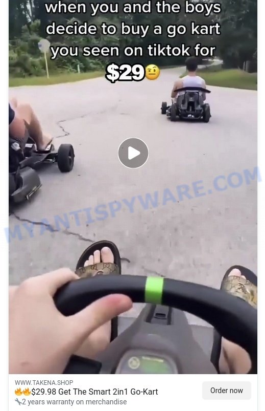 Facebook Electric Go Kart Pro Scam ad 3
