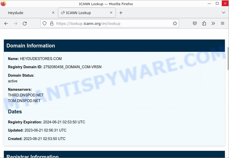 Heydudestores.com Scam whois
