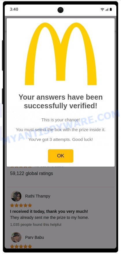 McDonalds Fathers Day Promotion Scam 2