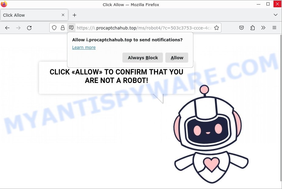 Pro Captcha Hub virus Click Allow Scam