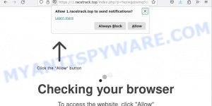 Racetrack.top Checking your browser Scam