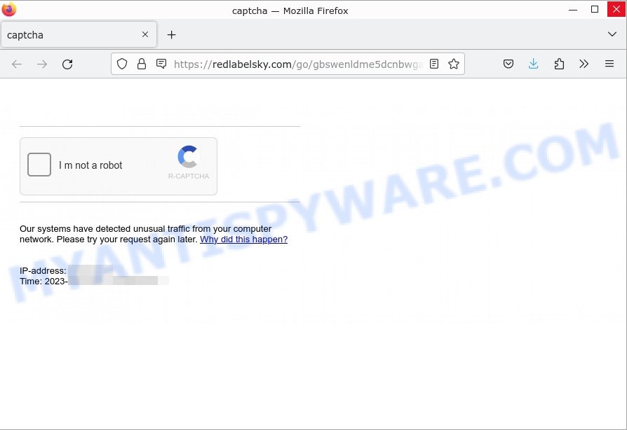 Redlabelsky.com I m not a robot Scam