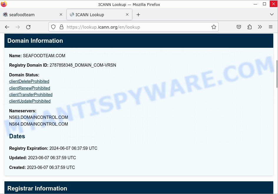 Seafoodteam.com whois