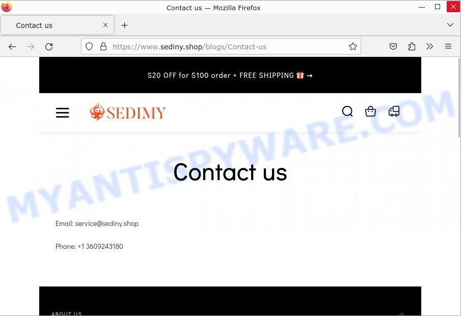 Sediny.shop contacts