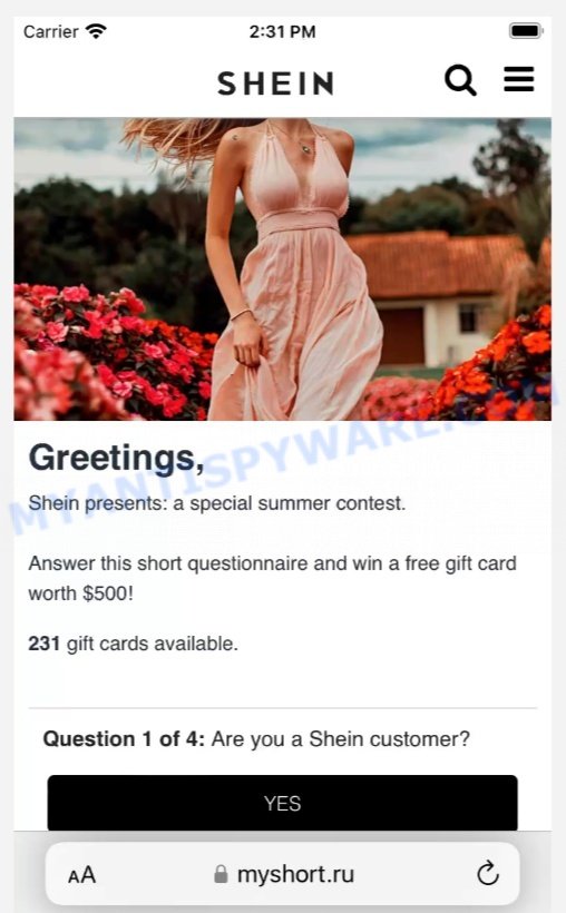 Shein Special Summer Contest Scam