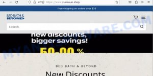 Yusicoun.shop BED BATH & BEYOND closing sale Scam