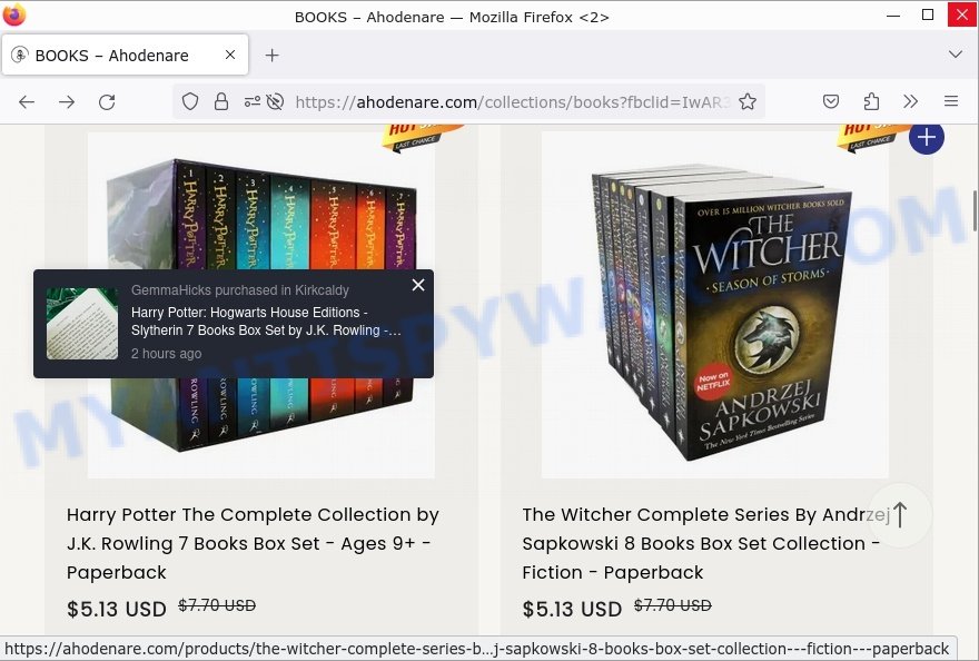 Ahodenare.com Bookstore Scam