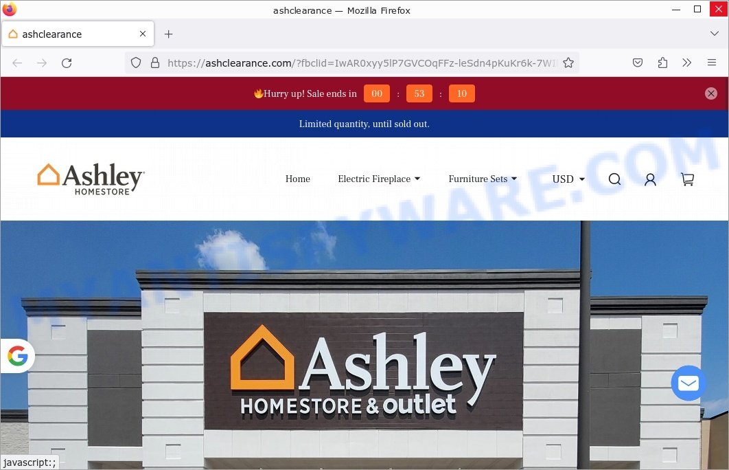 Ashclearance.com Ashley Store Scam