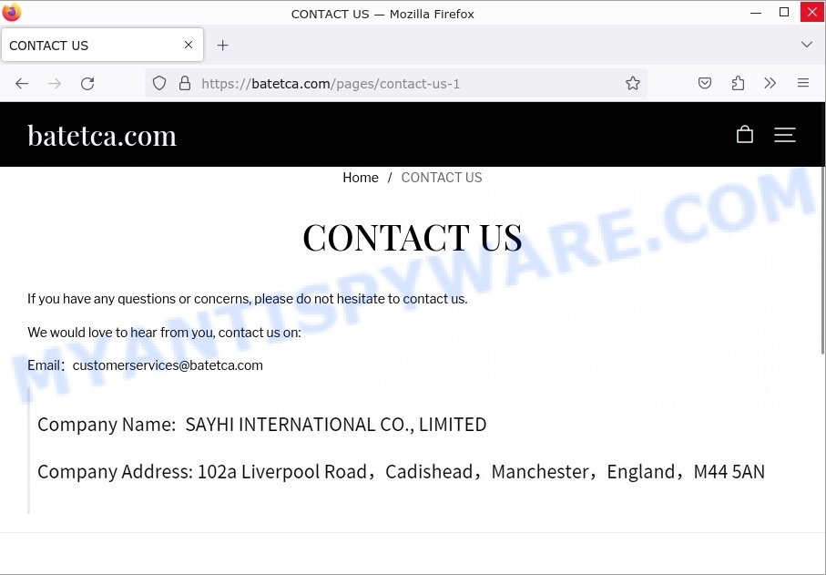 Batetca.com QVC scam store contacts