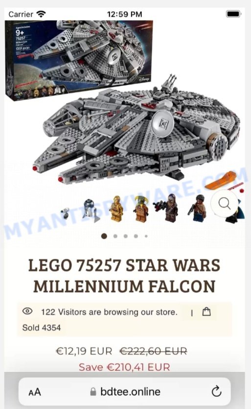 Bdtee.online Scam LEGO 75257 STAR WARS MILLENNIUM FALCON