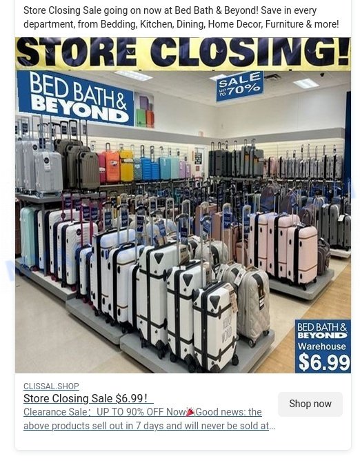 Clissal.shop Scam facebook ads