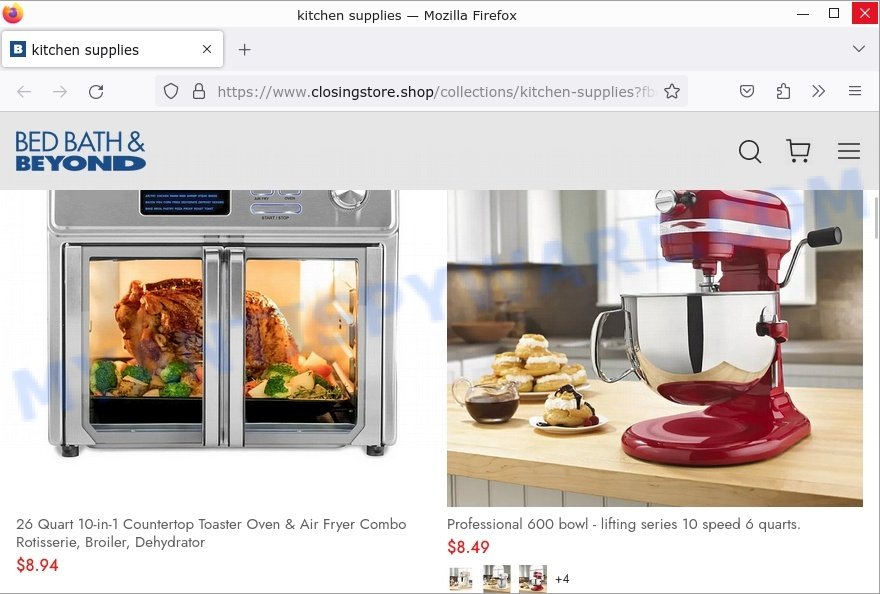 Closingstore.shop BED BATH & BEYOND Scam prices