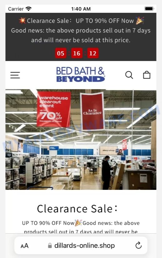 Dillards-online.shop BBB Scam