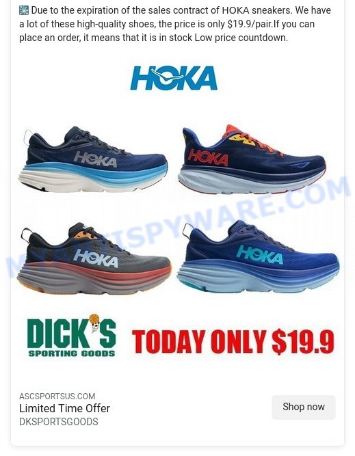 HOKA Sneakers Scam facebook ads 1