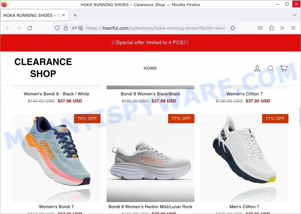 Heerful.com HOKA Summer Clearance Scam