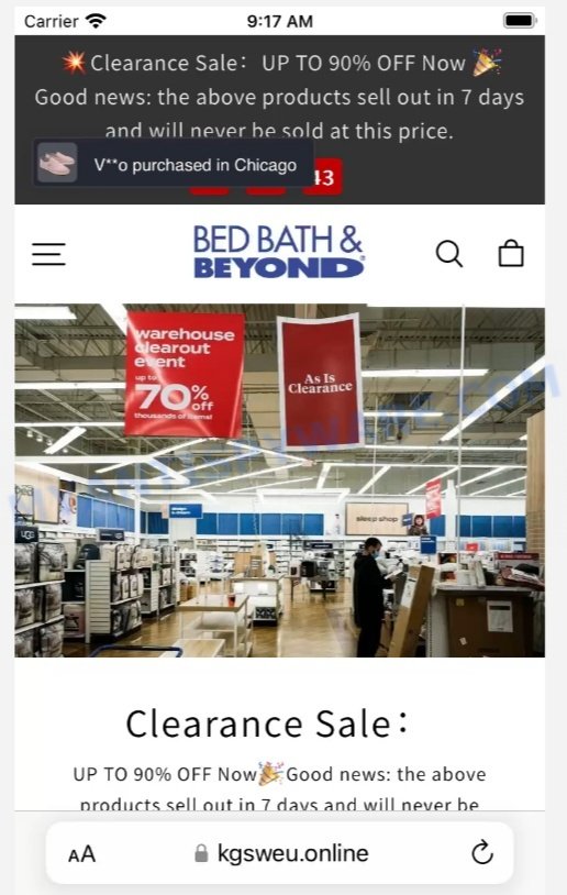 Kgsweu.online BED BATH BEYOND Scam store