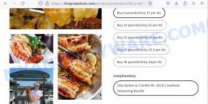 KingCrabStore.com King Crab Store Scam prices