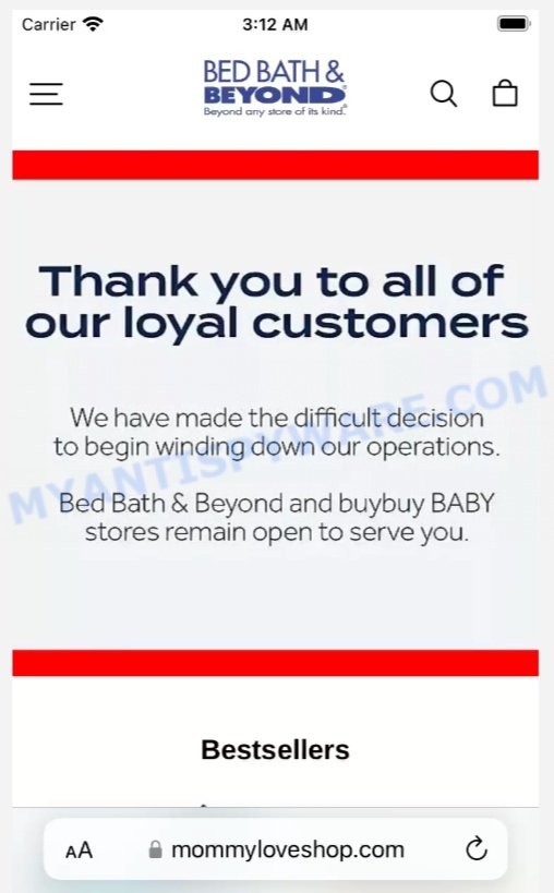 Mommyloveshop.com BBB sale scam
