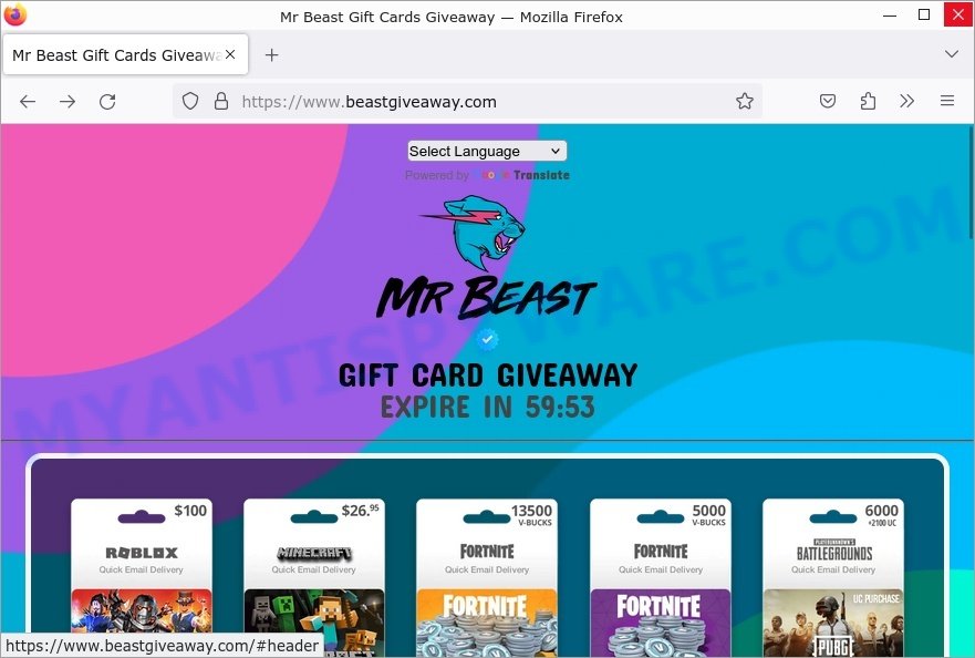 Mr Beast Gift Cards Giveaway Scam