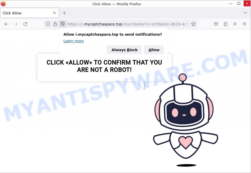 My Captcha Space Virus Click Allow Scam