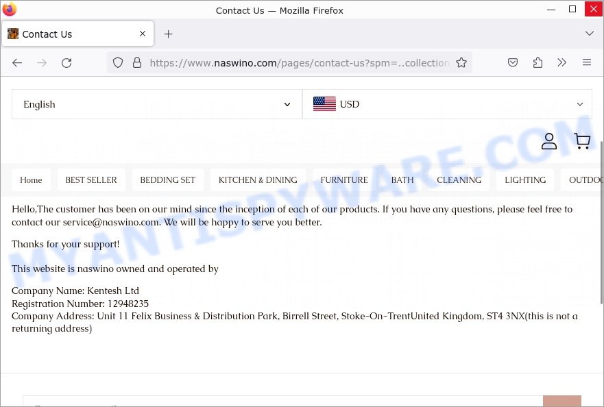 Naswino.com Scam contacts