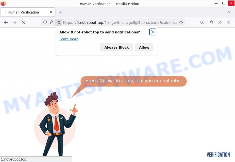 Not-robot.top Human Verification Scam
