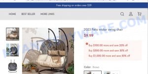 Peneloper.shop Bed Bath Beyond Scam 2023 Patio wicker swing chair