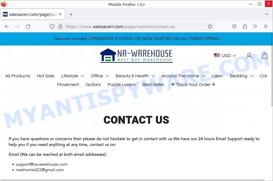 Salesaverr.com BBB Scam store contacts