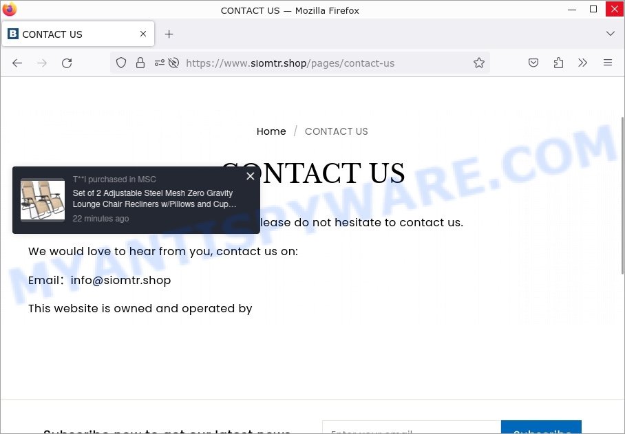 Siomtr.shop Scam contacts