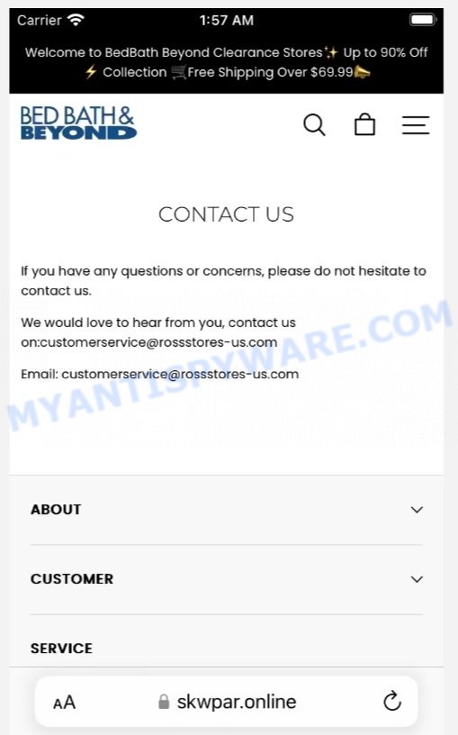 Skwpar.online Scam contacts